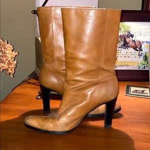 Gucci Mid Calf Brown Boots